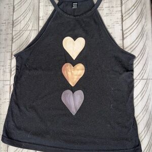 SHEIN Black Tank Top with Heart Design